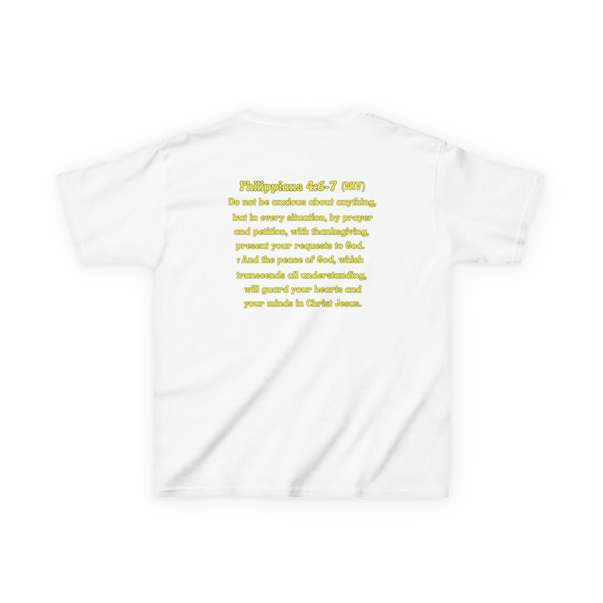 Don’t Worry, Be Happy Kids Tee | Philippians 4:6-7 Scripture Shirt