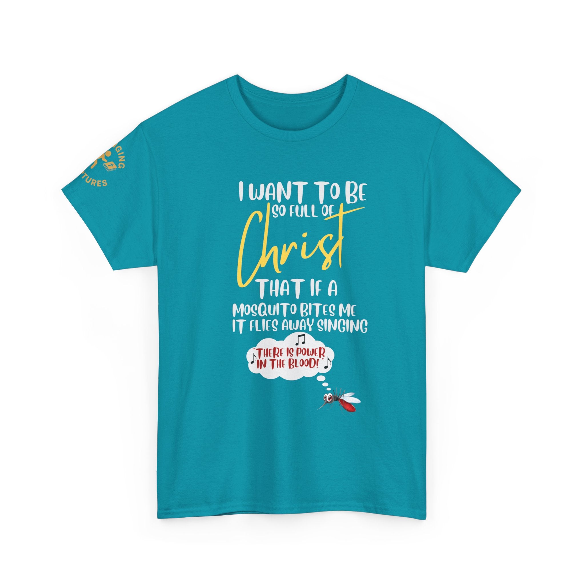 So Full of Christ — “Mosquito Sings Power in the Blood” | Unisex Heavy Cotton Christian T-Shirt