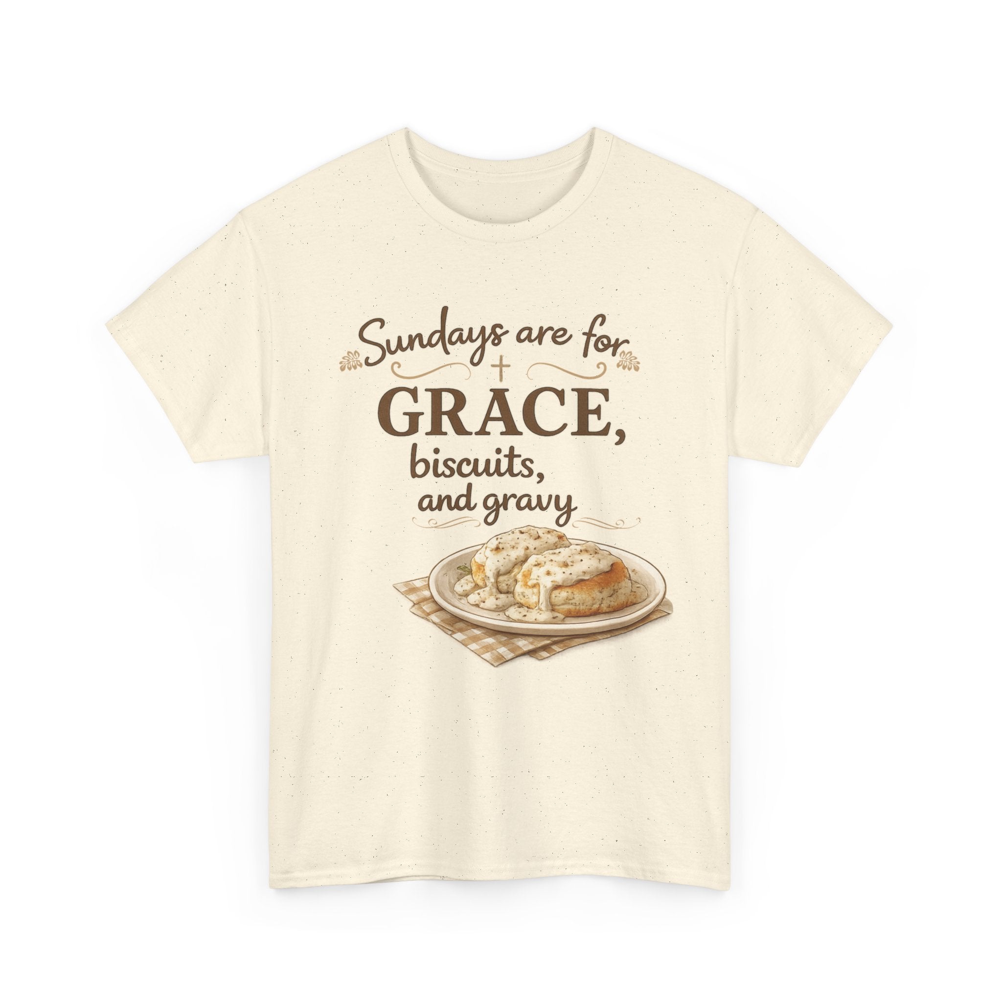 Sundays Are for Grace, Biscuits, and Gravy T-Shirt | Southern Christian Comfort Tee