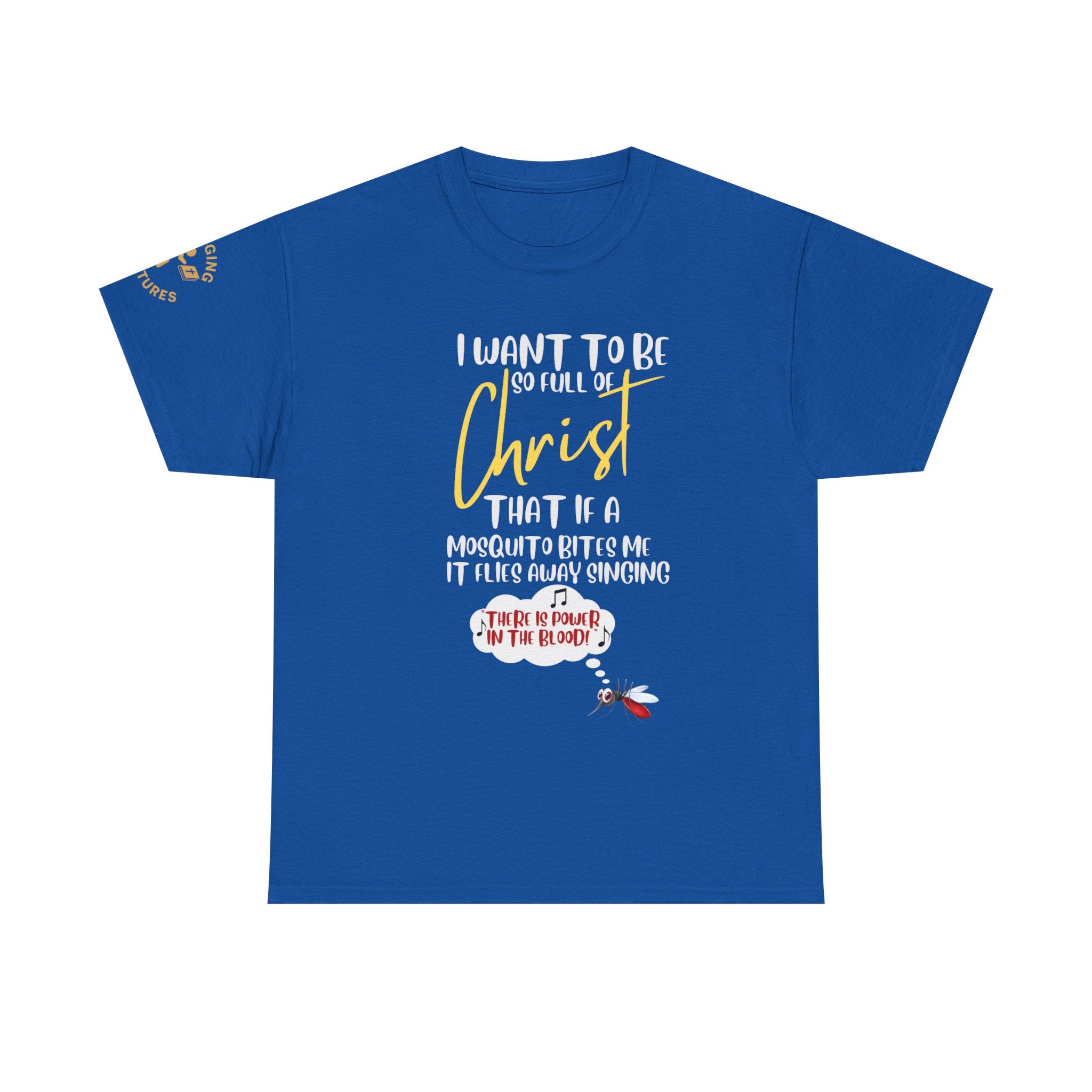 So Full of Christ — “Mosquito Sings Power in the Blood” | Unisex Heavy Cotton Christian T-Shirt