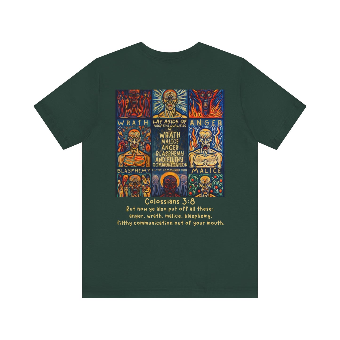 Put Off Wrath & Malice — Colossians 3:8 Christian Tee | Unisex Jersey Short Sleeve T-Shirt