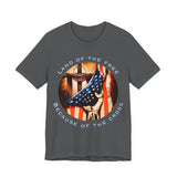 Land of the Free Because of the Cross | Unisex Christian Patriotic Jersey T-Shirt
