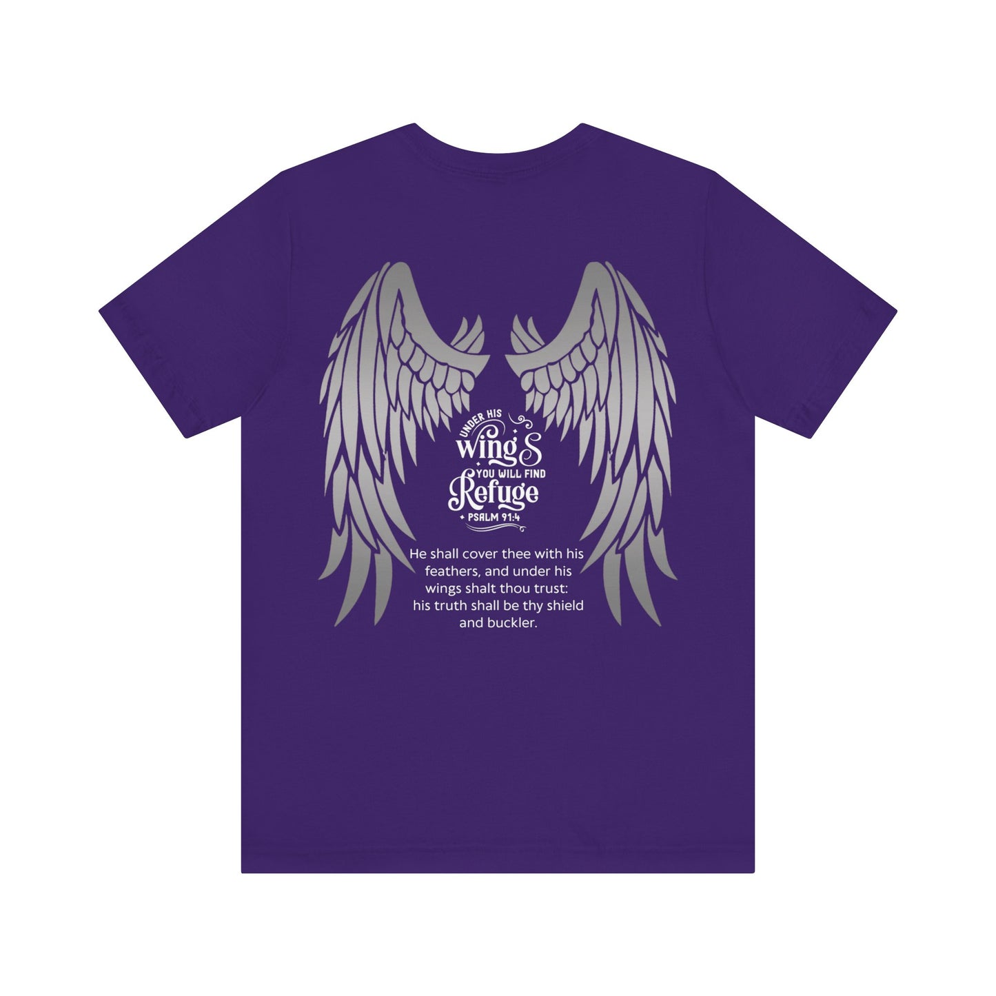 Under His Wings Refuge Tee — Psalm 91:4 | Unisex Jersey Christian T-Shirt | Faith-Based Apparel | Inspirational Scripture Shirt