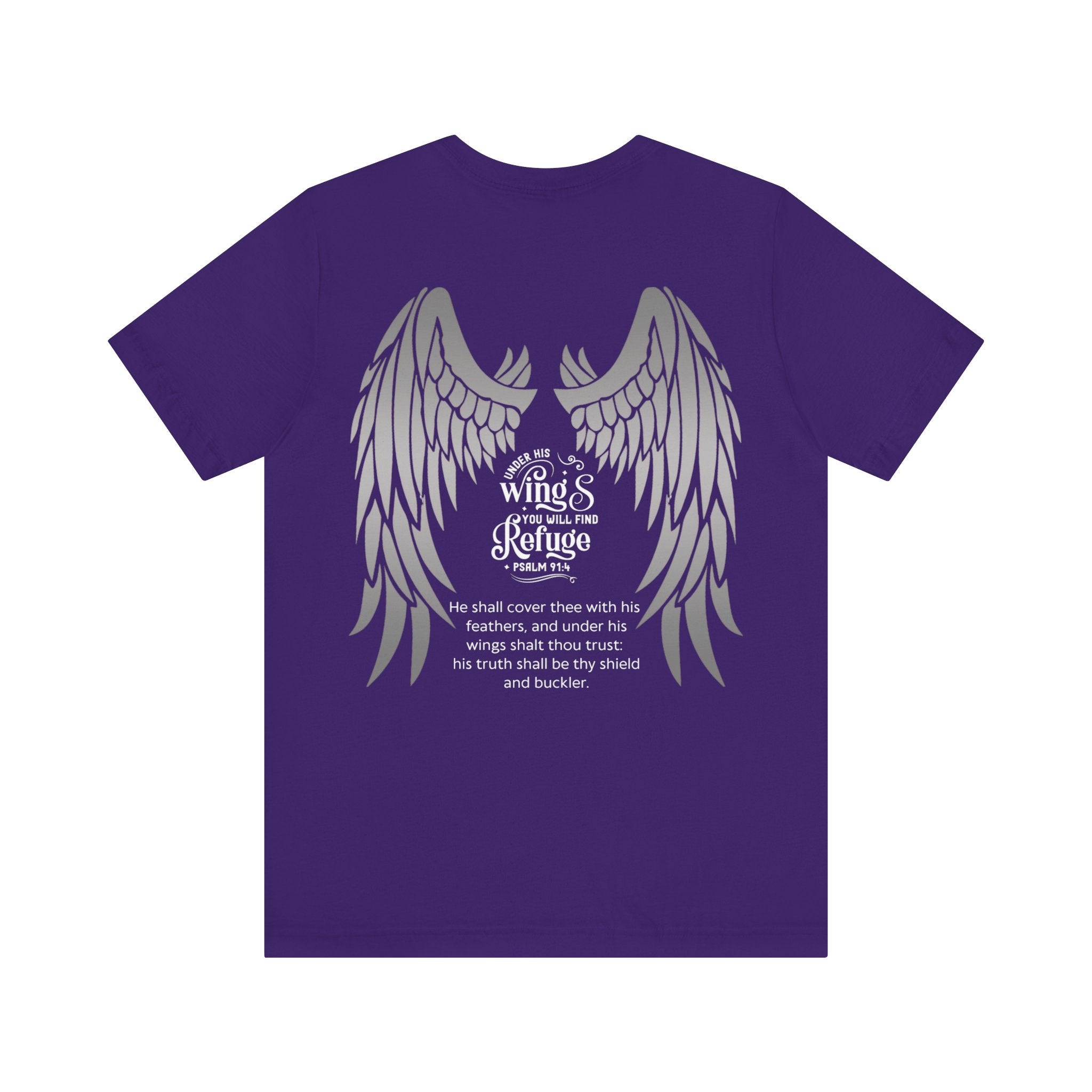 Under His Wings Refuge Tee — Psalm 91:4 | Unisex Jersey Christian T-Shirt | Faith-Based Apparel | Inspirational Scripture Shirt