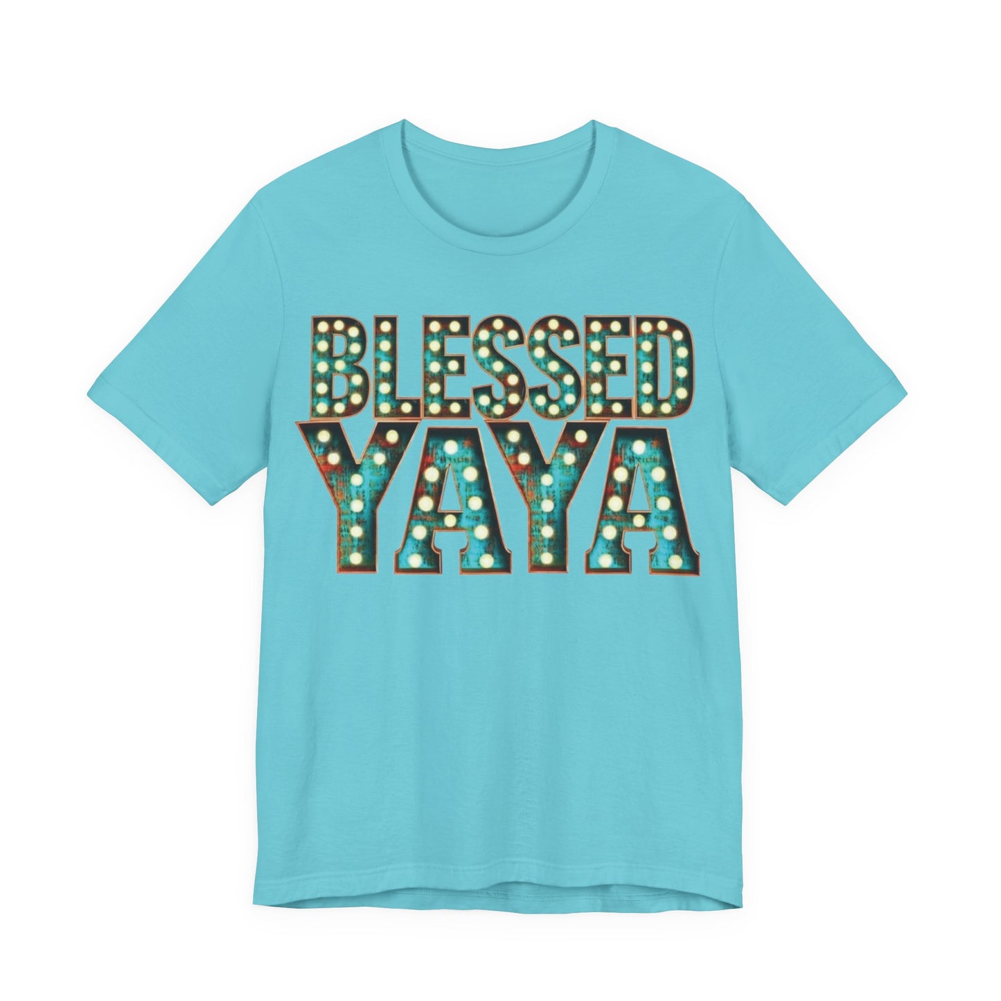 Blessed Yaya Bella Canvas T-Shirt, Boutique Grandma Shirt, Southern Marquee Letter Tee, Soft Christian Gift for Yaya