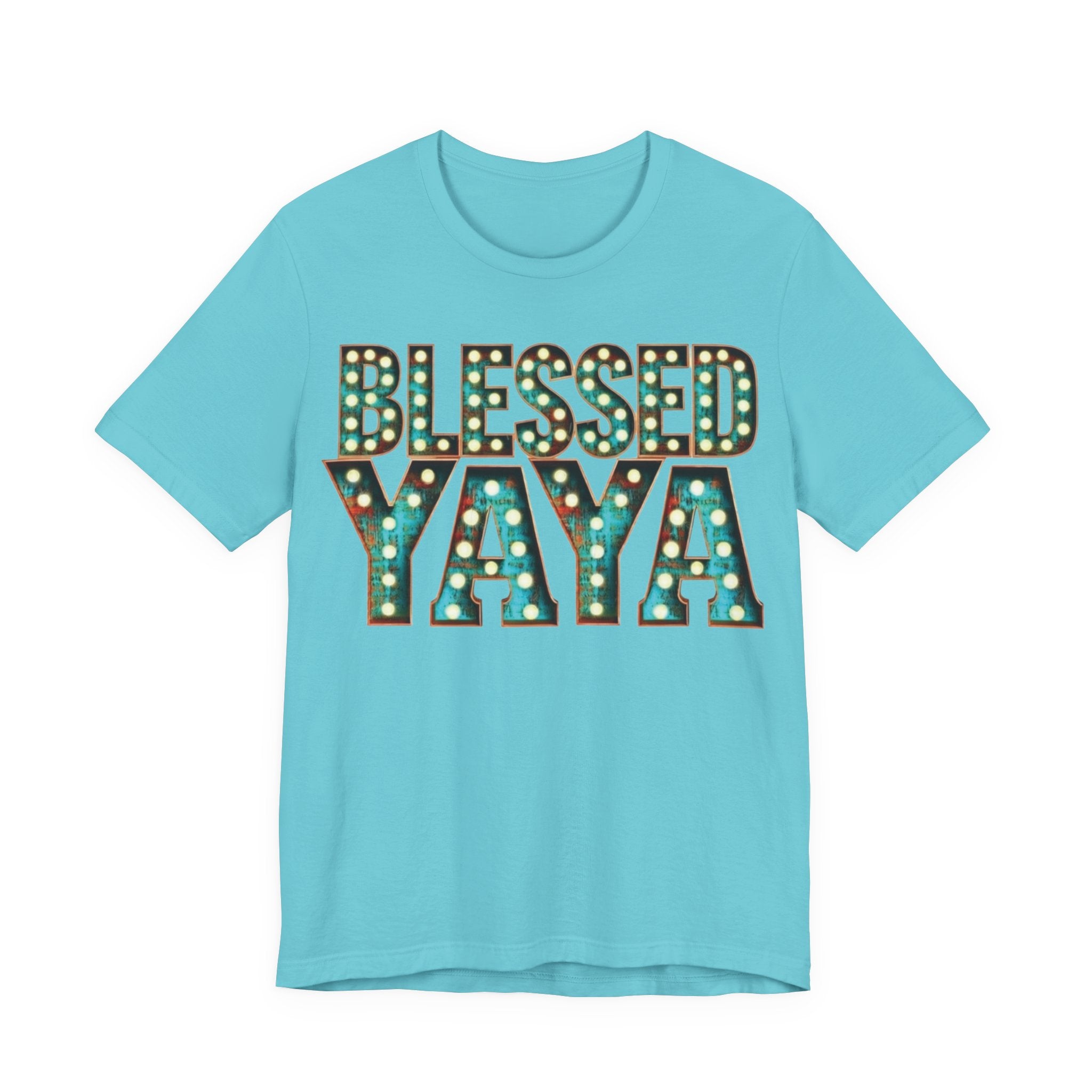 Blessed Yaya Bella Canvas T-Shirt, Boutique Grandma Shirt, Southern Marquee Letter Tee, Soft Christian Gift for Yaya