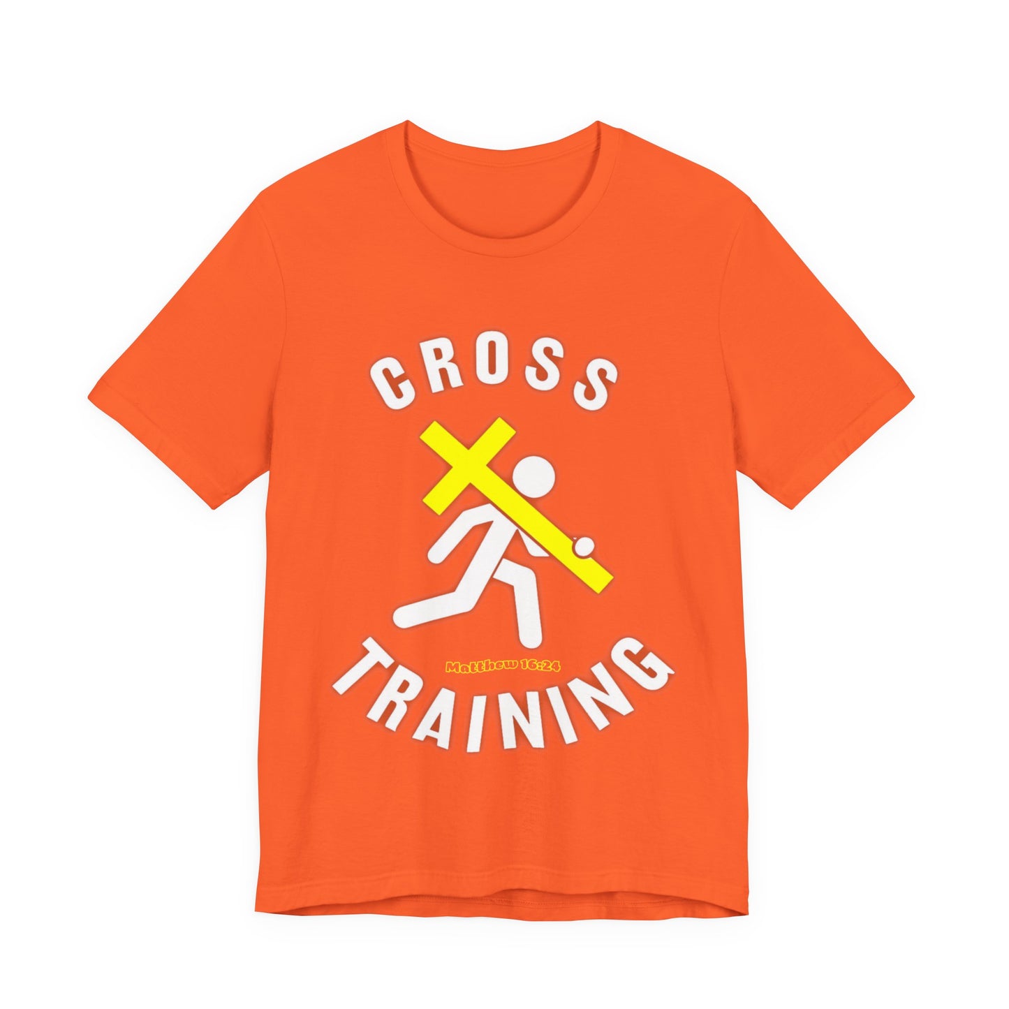 Cross Training — Matthew 16:24 | Unisex Jersey Short Sleeve Christian T-Shirt