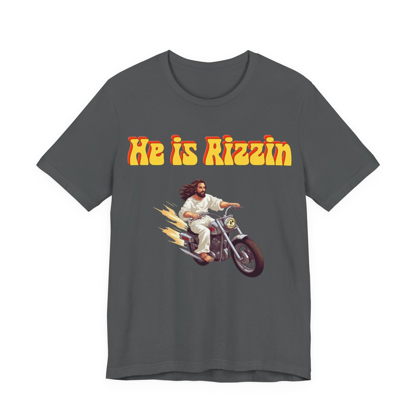 He is Rizzin Unisex Jersey Short Sleeve Tee with Matthew 11:28