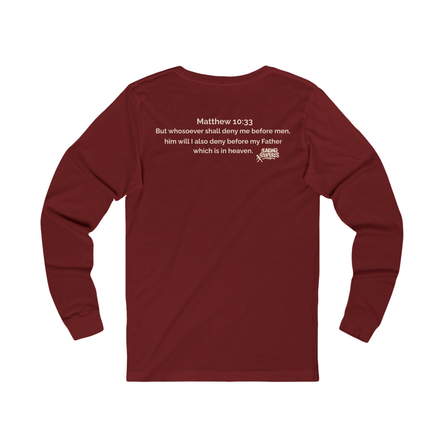 Deny Me — Matthew 10:33 | Minimalist Christian Long Sleeve Tee