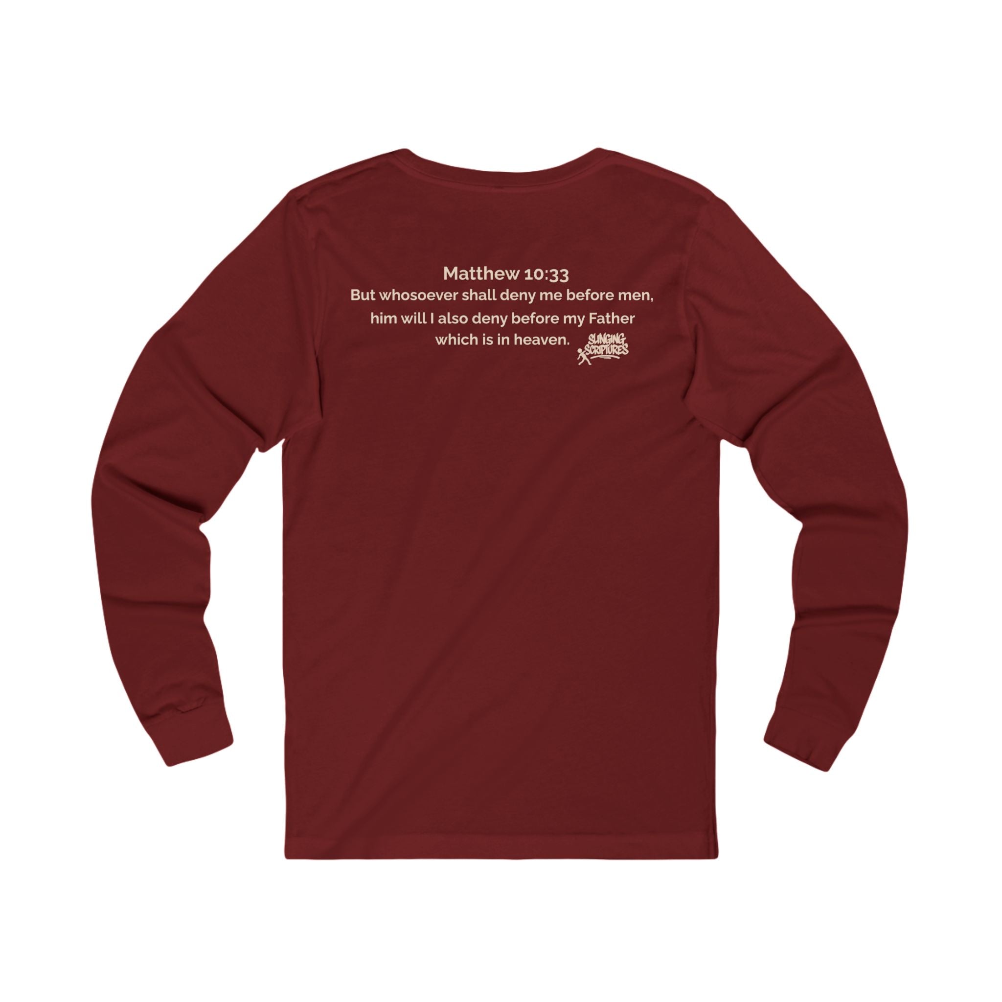 Deny Me — Matthew 10:33 | Minimalist Christian Long Sleeve Tee