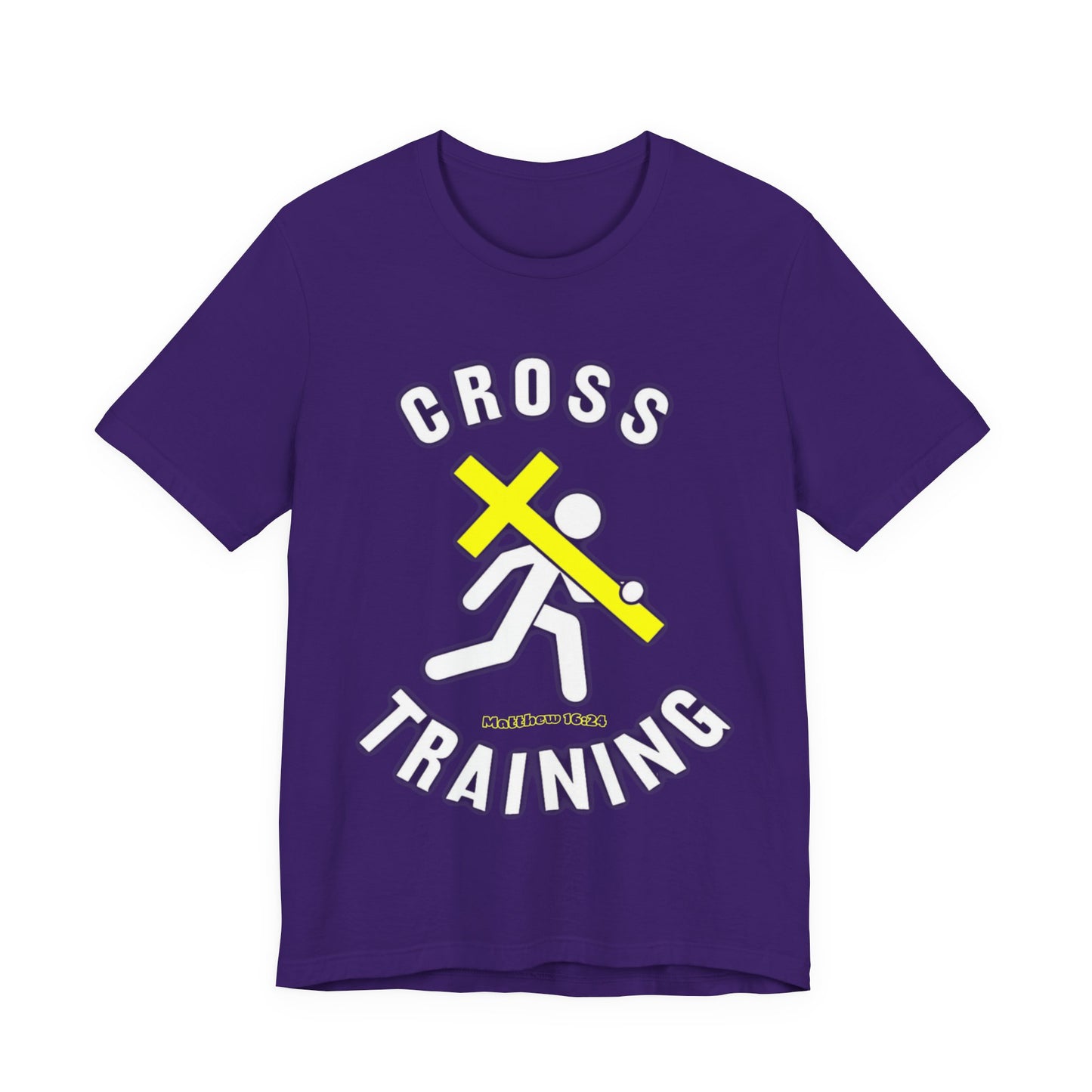 Cross Training — Matthew 16:24 | Unisex Jersey Short Sleeve Christian T-Shirt