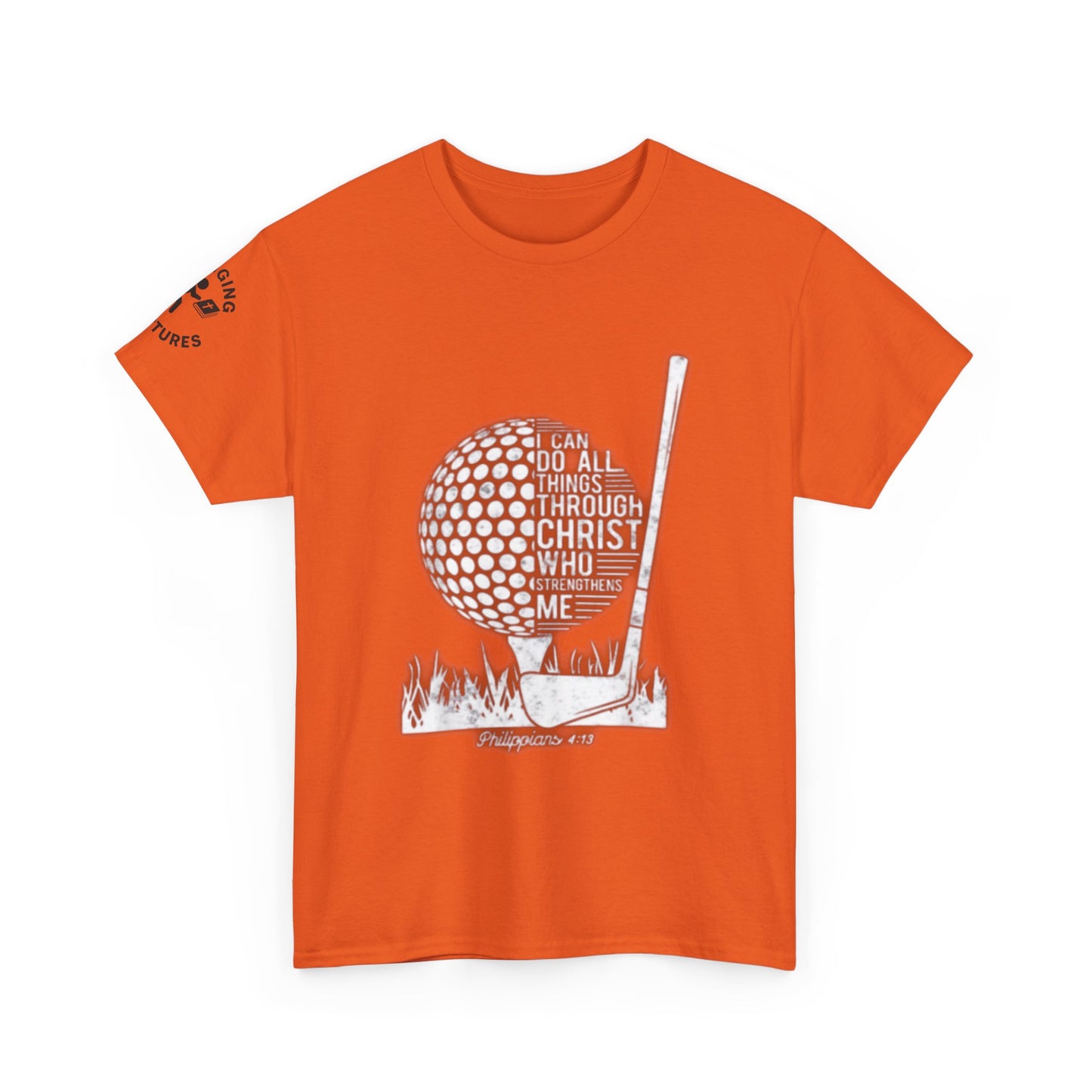 Philippians 4:13 Golf Tee | Christian Sports Shirt | Faith-Based Athletic Apparel | Unisex Heavy Cotton