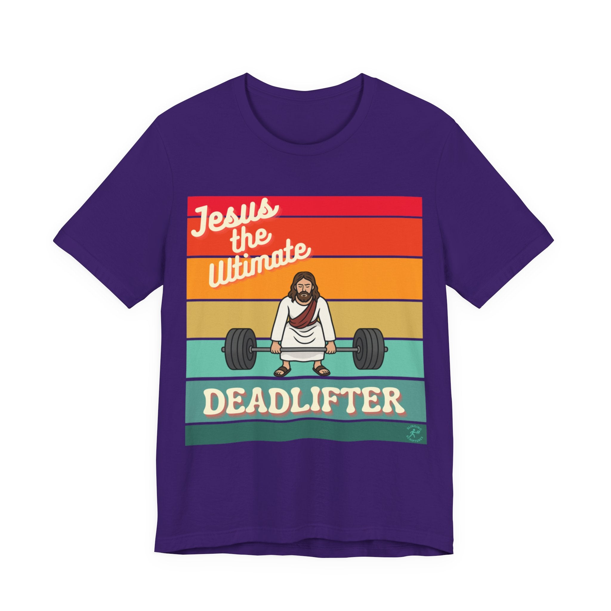Jesus the Ultimate Deadlifter Tee — Romans 6:9 | Unisex Jersey Short Sleeve Christian T-Shirt