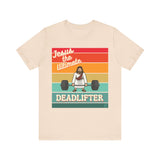 Jesus the Ultimate Deadlifter Tee — Romans 6:9 | Unisex Jersey Short Sleeve Christian T-Shirt