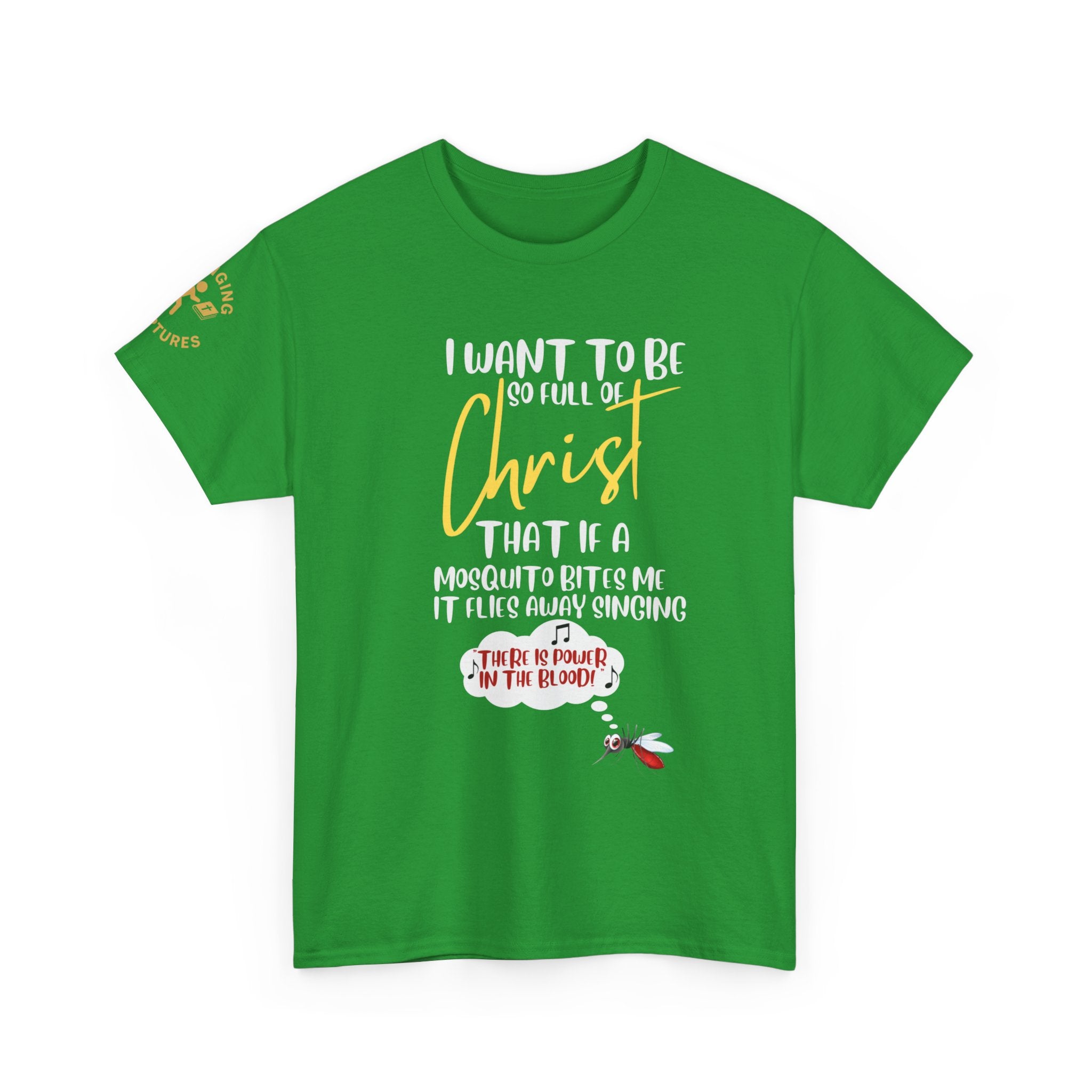 So Full of Christ — “Mosquito Sings Power in the Blood” | Unisex Heavy Cotton Christian T-Shirt