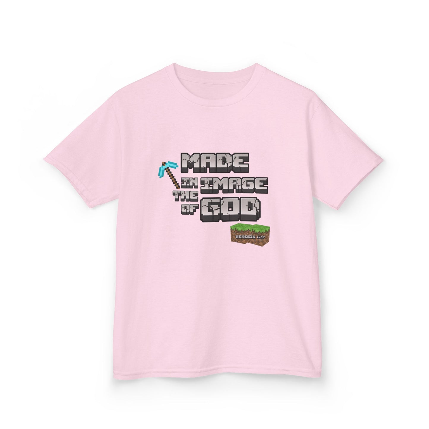 Made in the Image of God | Genesis 1:27 Christian Minecraft-Inspired Kids Tee