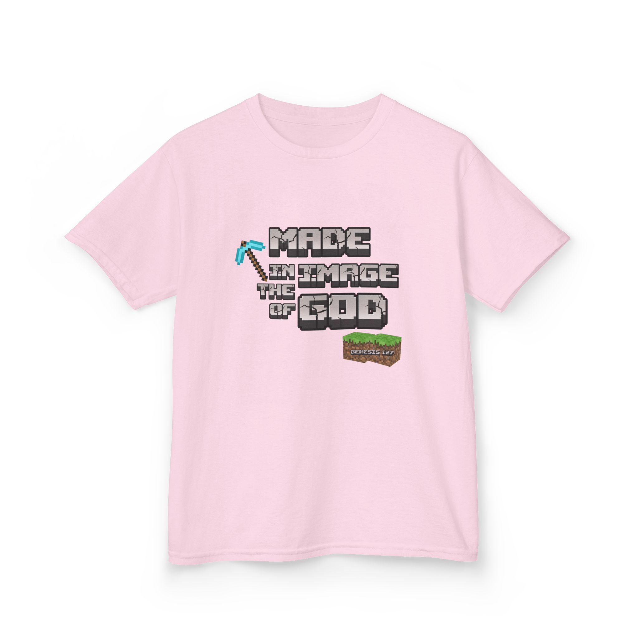 Made in the Image of God | Genesis 1:27 Christian Minecraft-Inspired Kids Tee
