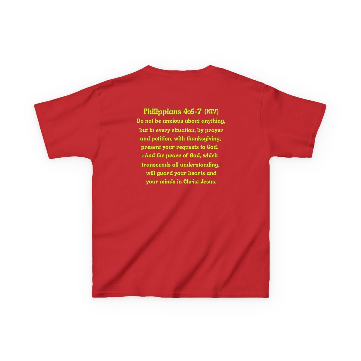 Don’t Worry, Be Happy Kids Tee | Philippians 4:6-7 Scripture Shirt