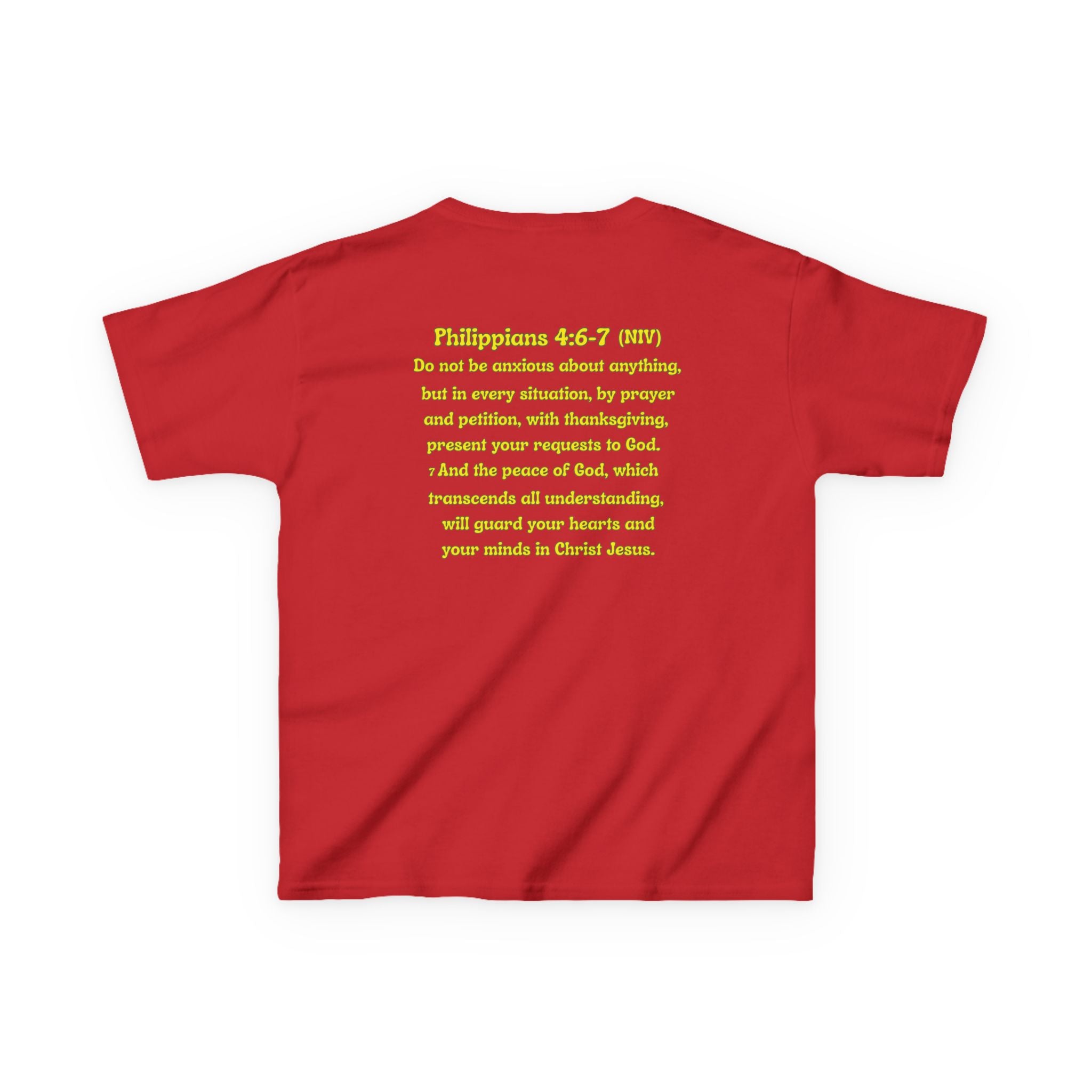 Don’t Worry, Be Happy Kids Tee | Philippians 4:6-7 Scripture Shirt