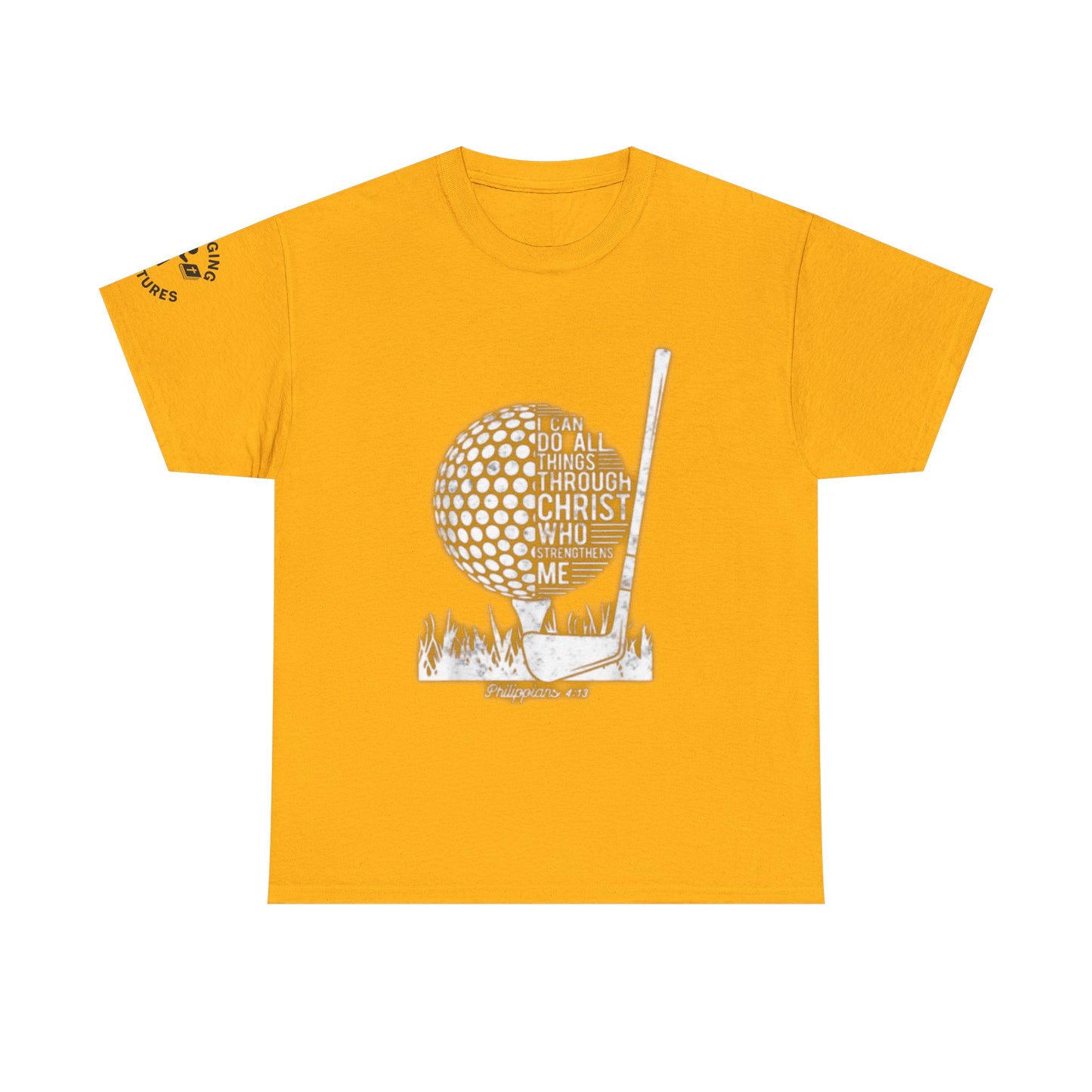 Philippians 4:13 Golf Tee | Christian Sports Shirt | Faith-Based Athletic Apparel | Unisex Heavy Cotton