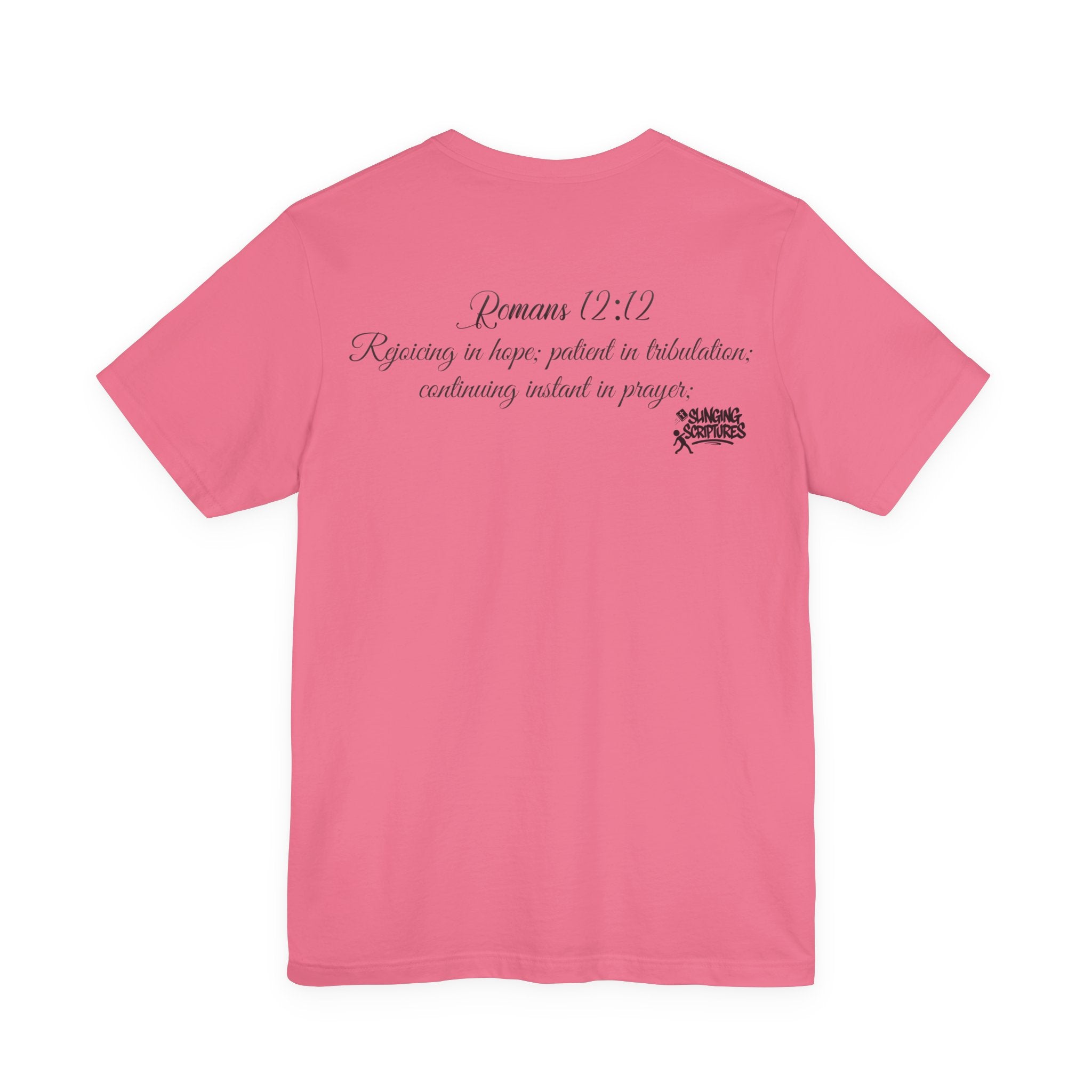 Pray It Forward Tee — Romans 12:12 | Unisex Christian Jersey T-Shirt | Inspirational Prayer Shirt | Faith-Based Apparel