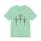 Faith, Hope, Love Tee | 1 Corinthians 13:13 Scripture Shirt | Unisex Jersey Christian T-Shirt