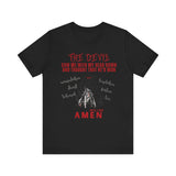 The Devil Thought He Won — Amen Christian Tee, Unisex Jersey Short Sleeve, Spiritual Warrior Shirt, Faith-Based Gift