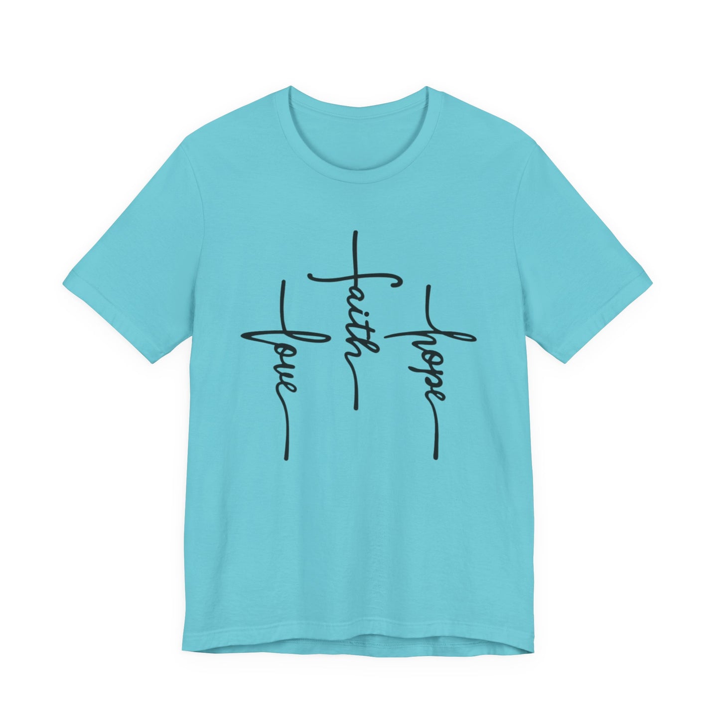 Faith, Hope, Love Tee | 1 Corinthians 13:13 Scripture Shirt | Unisex Jersey Christian T-Shirt