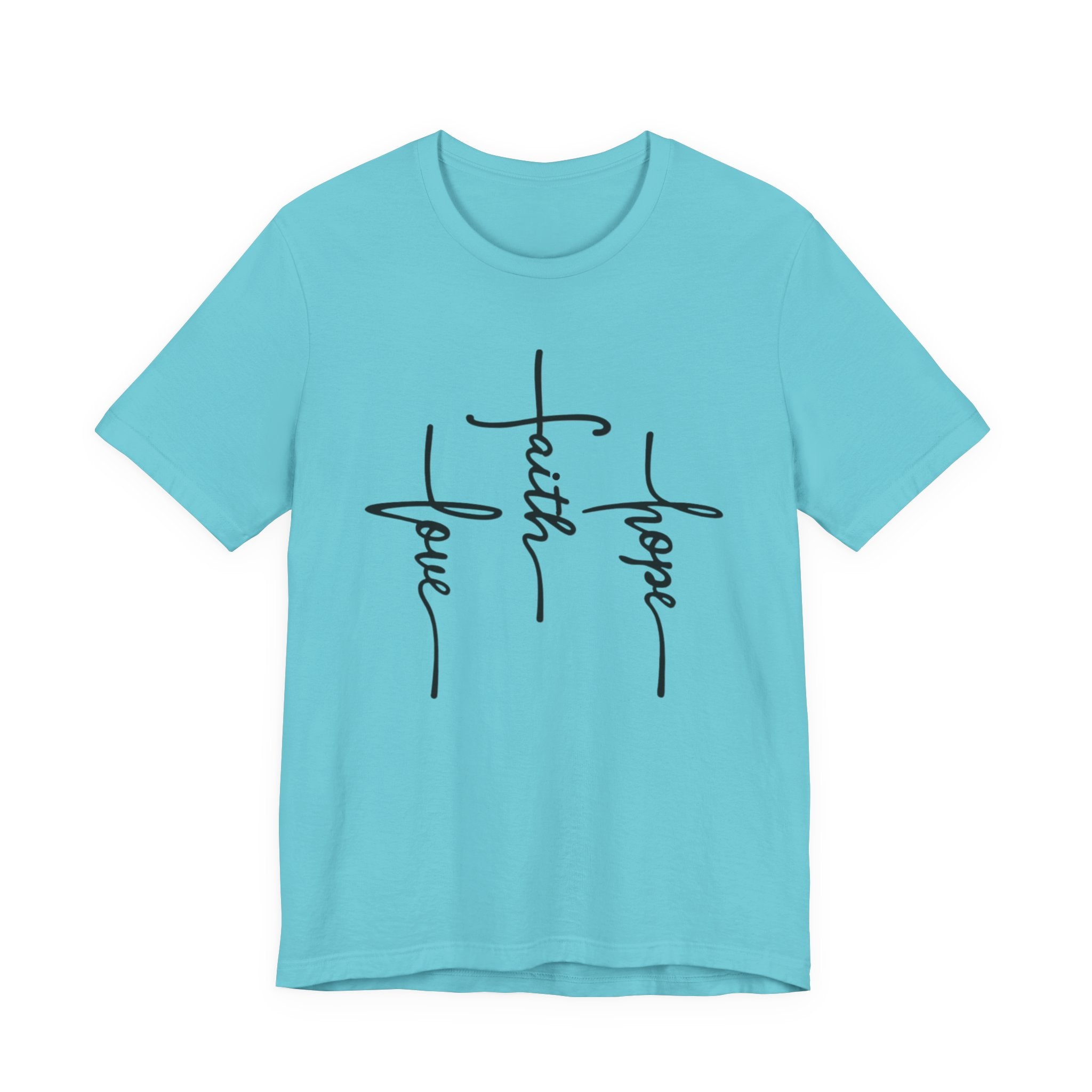Faith, Hope, Love Tee | 1 Corinthians 13:13 Scripture Shirt | Unisex Jersey Christian T-Shirt