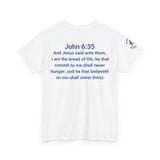 His Name Is Wonderful Tee | John 6:35 Wonder Bread Parody Shirt | Unisex Heavy Cotton Christian T-Shirt