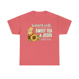 Infused with Sweet Tea & Jesus Tee – Southern Faith Shirt for Women | Boutique Christian Graphic T-Shirt