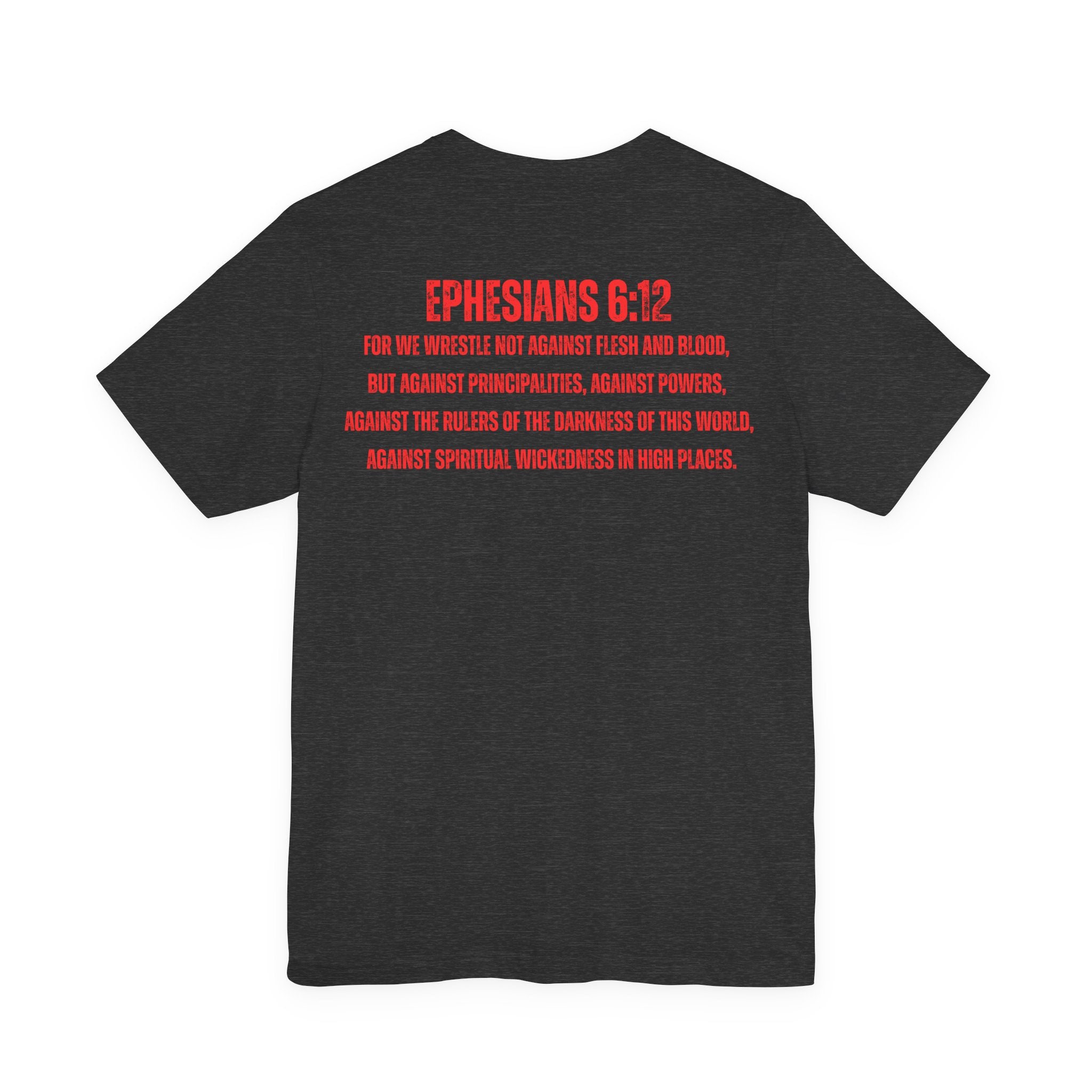 Fighting the Darkness Christian Jersey T-Shirt – Ephesians 6:12 Bible Verse Tee, Spiritual Warrior Faith Apparel