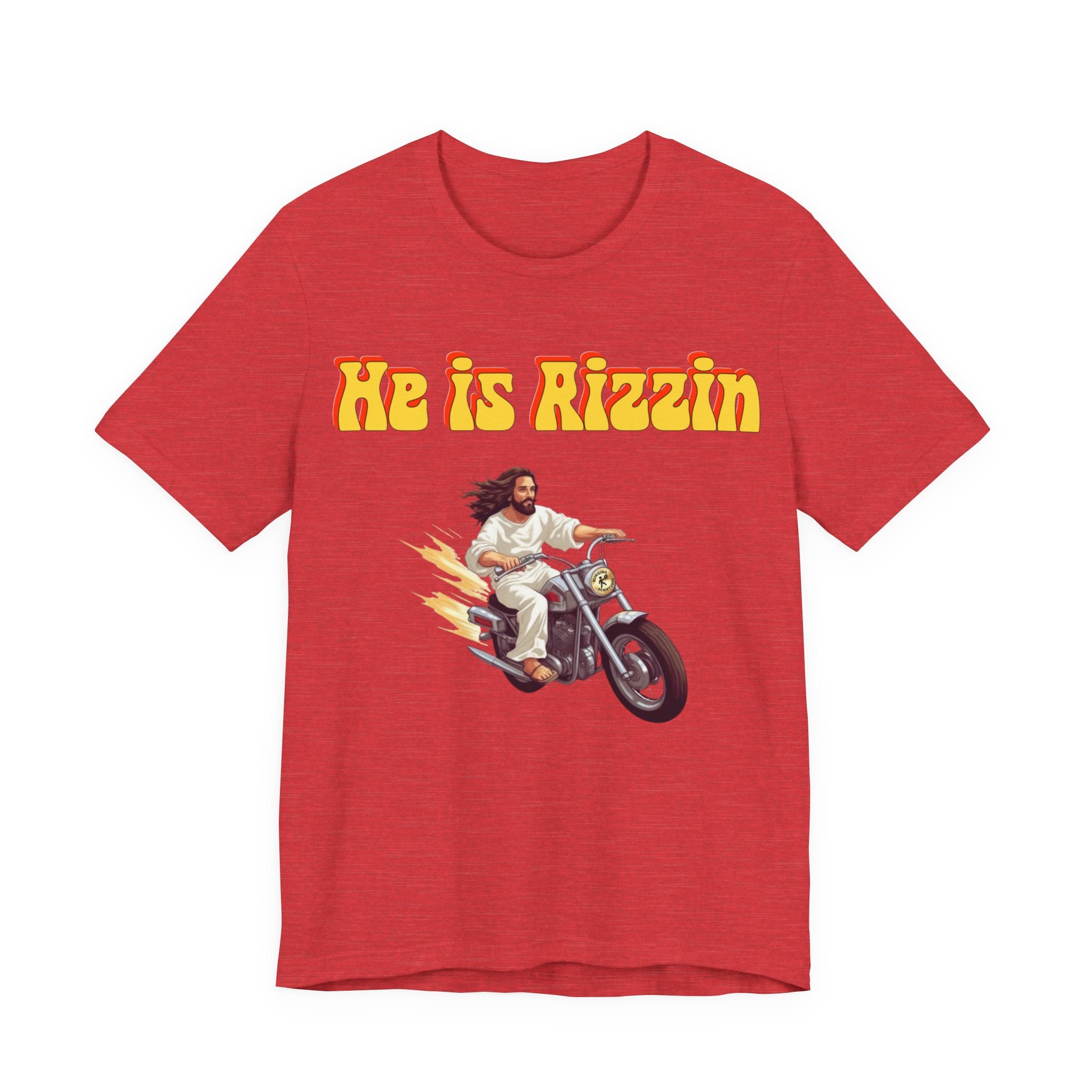 He is Rizzin Unisex Jersey Short Sleeve Tee with Matthew 11:28