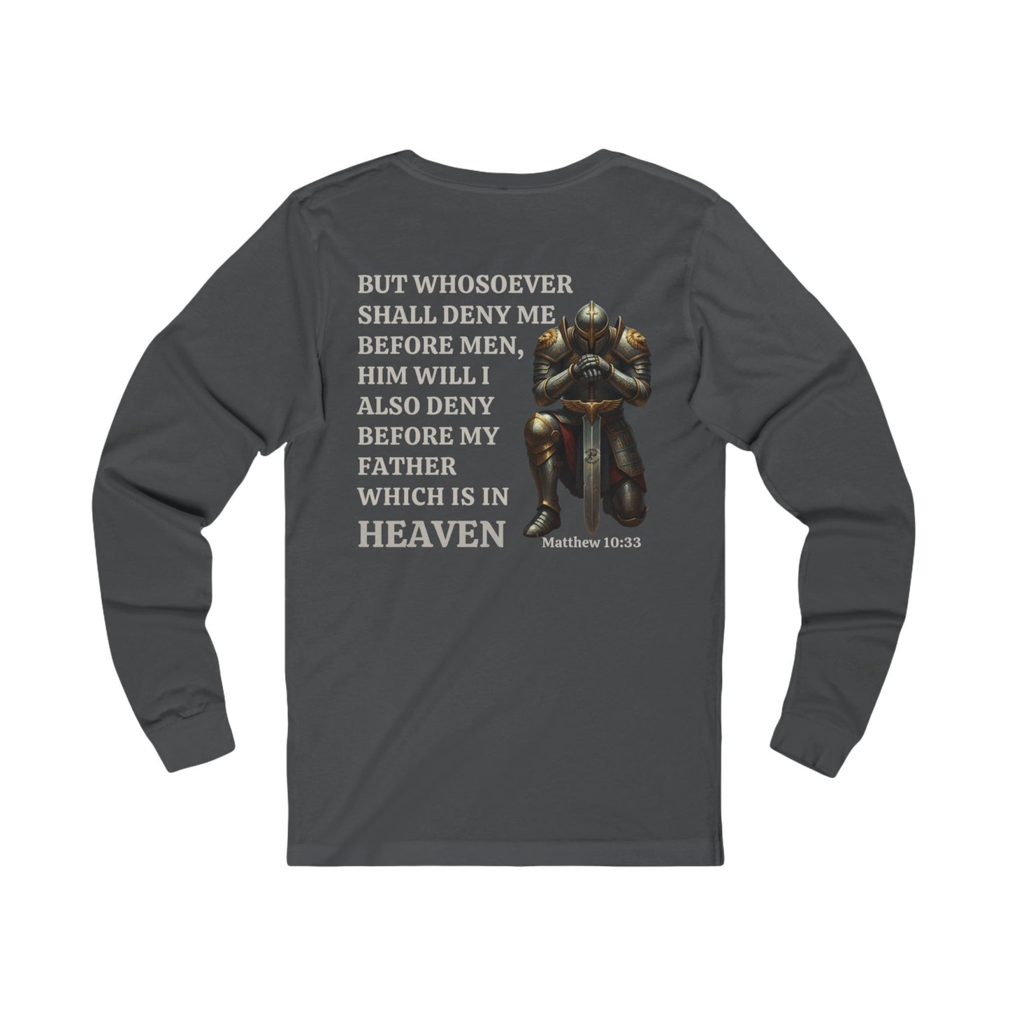 Stand for Christ — Matthew 10:33 | Warrior of Faith Unisex Jersey Long Sleeve Christian T-Shirt