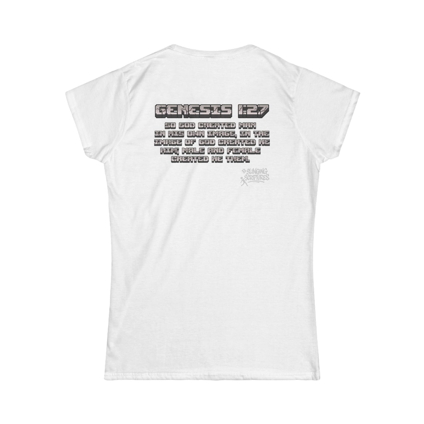 Made in the Image of God | Genesis 1:27 Christian Minecraft-Inspired Women’s Tee