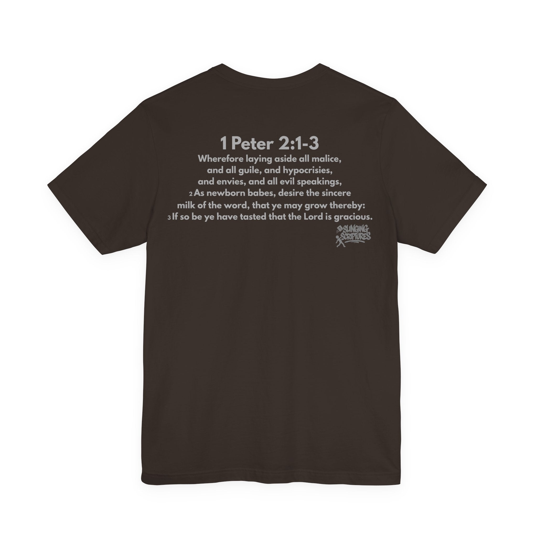 Christian Scripture Tee | Hungry for the Word | 1 Peter 2:1–3 | Unisex Jersey Short Sleeve