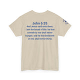 His Name Is Wonderful Tee | John 6:35 Wonder Bread Parody Shirt | Unisex Heavy Cotton Christian T-Shirt