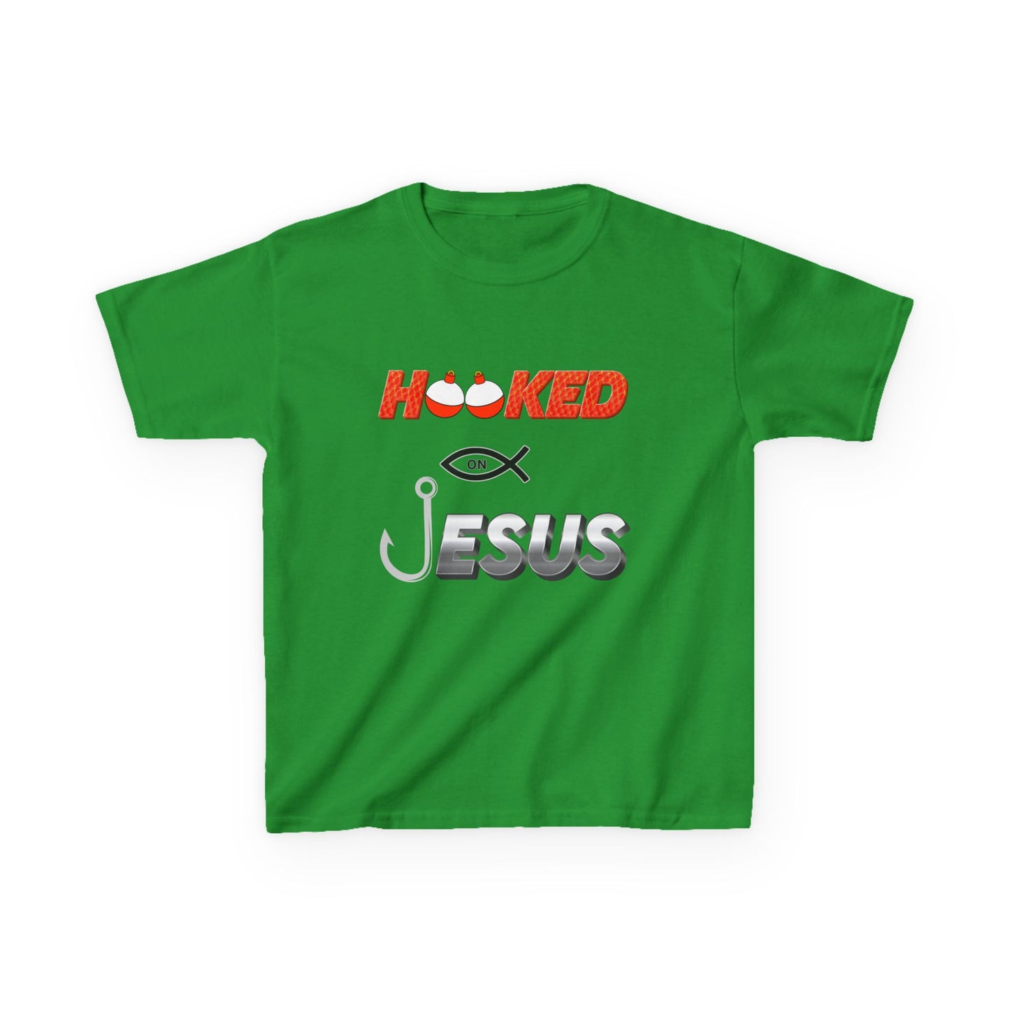 Hooked on Jesus Kids Tee | Matthew 4:19 Scripture Shirt | Christian Fishing T-Shirt for Children | Faith-Based Kids Apparel