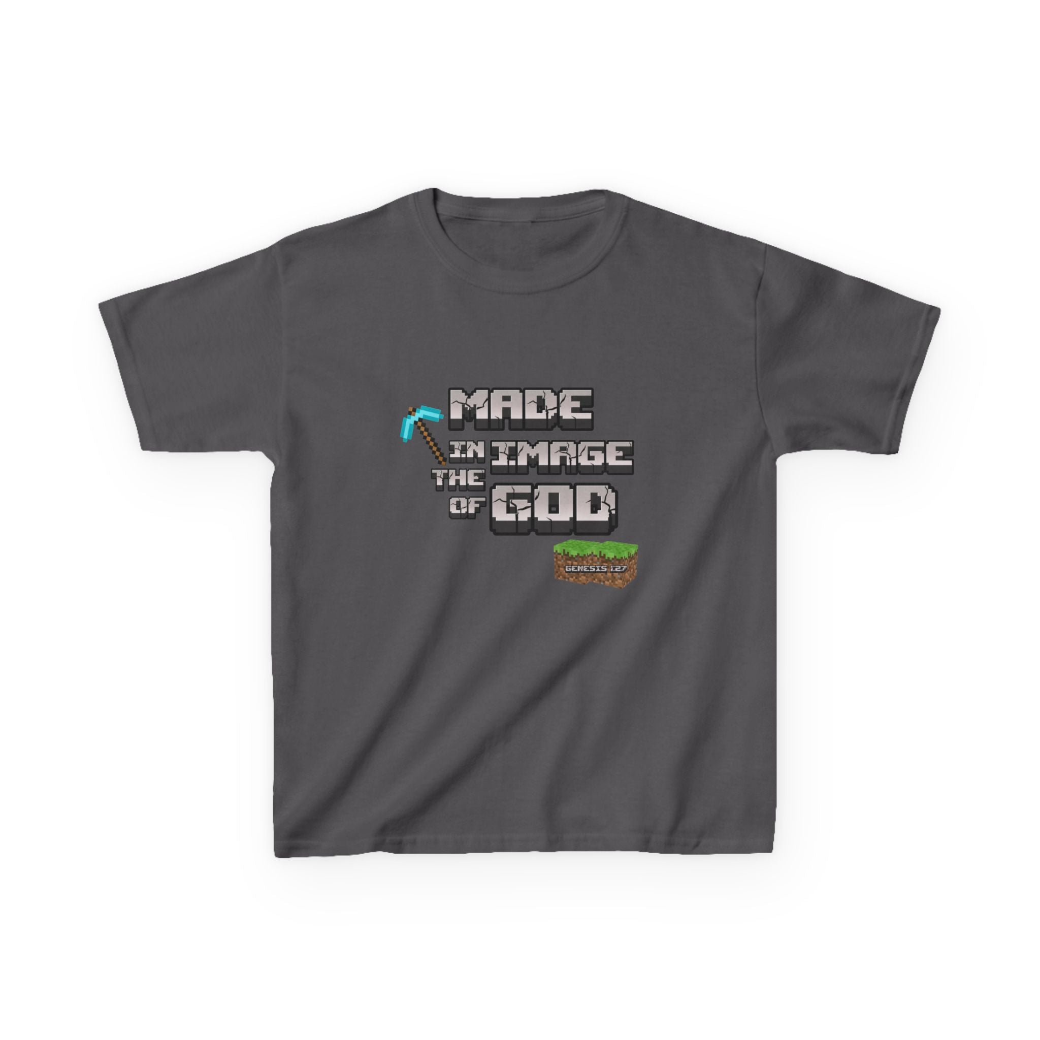 Made in the Image of God | Genesis 1:27 Christian Minecraft-Inspired Kids Tee
