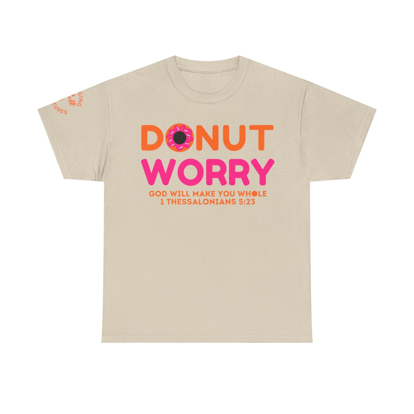 Donut Worry Inspirational Tee | Unisex Heavy Cotton Christian T-Shirt | Faith-Based Apparel | Positive Message Gift