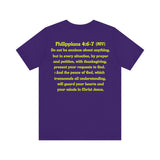 Funny Fish Tee | Philippians 4:6–7 Scripture Shirt | Christian Fisherman T-Shirt | Unisex Jersey Short Sleeve