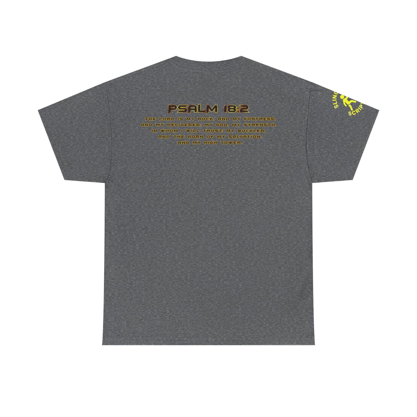 Jesus Superhero T-Shirt – Unisex Heavy Cotton Tee with Spotlight City Design & Psalm 18:2 Bible Verse