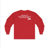 GOAT — God Over All Things | Colossians 1:17 Long Sleeve Unisex Christian T-Shirt
