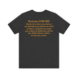 Romans 7:25 Christian Jersey T-Shirt – Spiritual Quote Tee, Unisex Bible Verse Apparel, Inspirational Faith Shirt for Men & Women