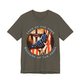 Land of the Free Because of the Cross | Unisex Christian Patriotic Jersey T-Shirt