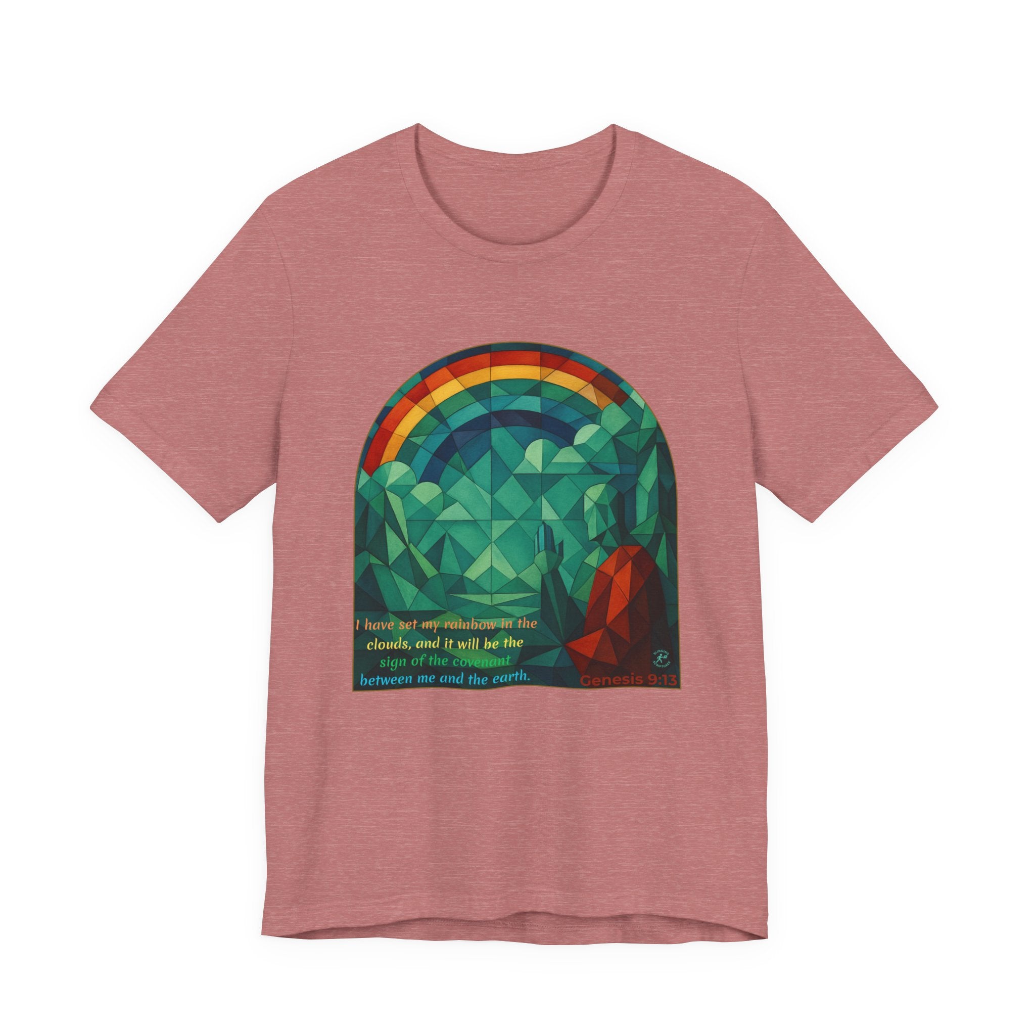Promise Keeper Rainbow Tee — Genesis 9:13” | Unisex Jersey Short Sleeve Christian Tee
