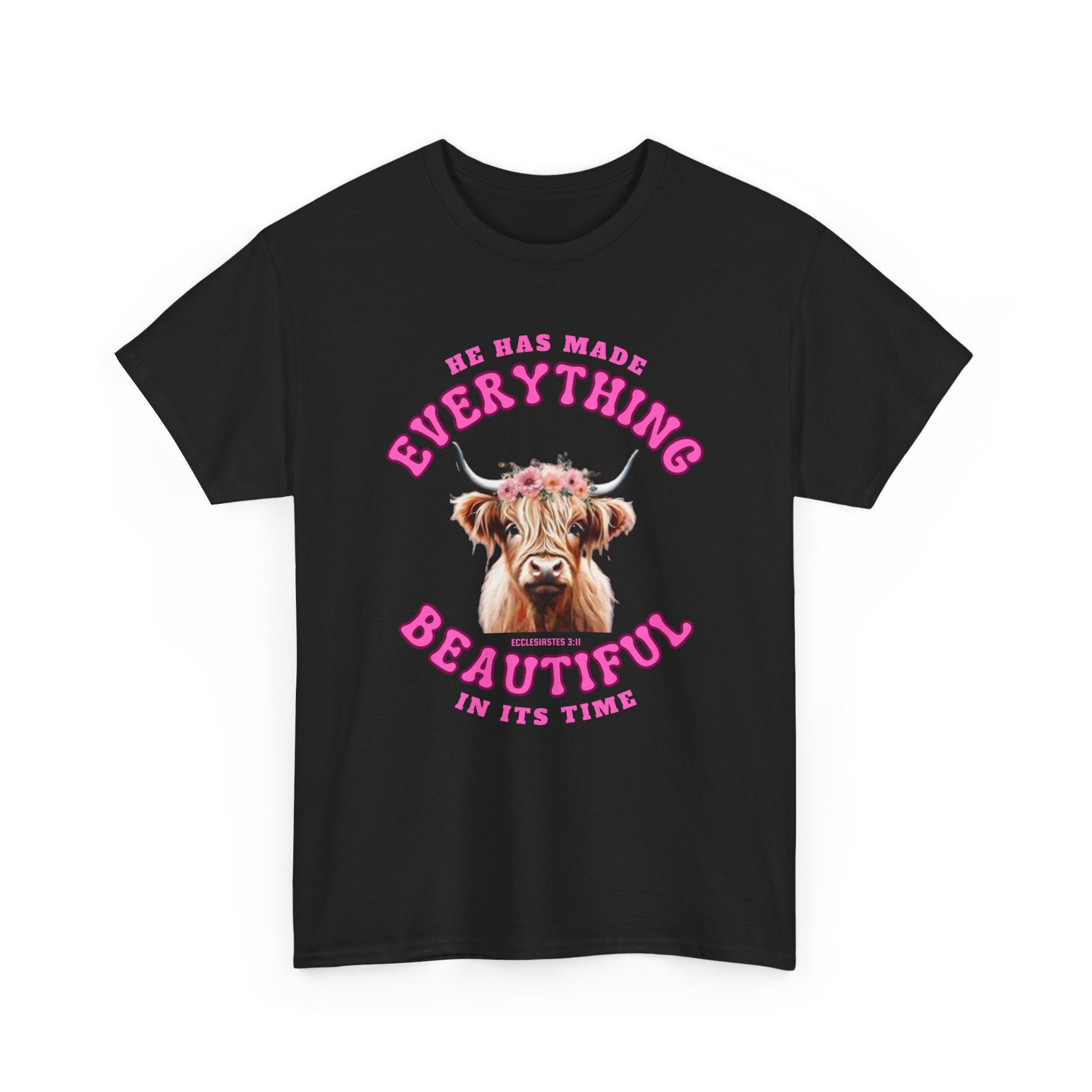 Everything Beautiful in Its Time Tee | Ecclesiastes 3:11 Scripture Shirt | Unisex Heavy Cotton Inspirational Christian T-Shirt