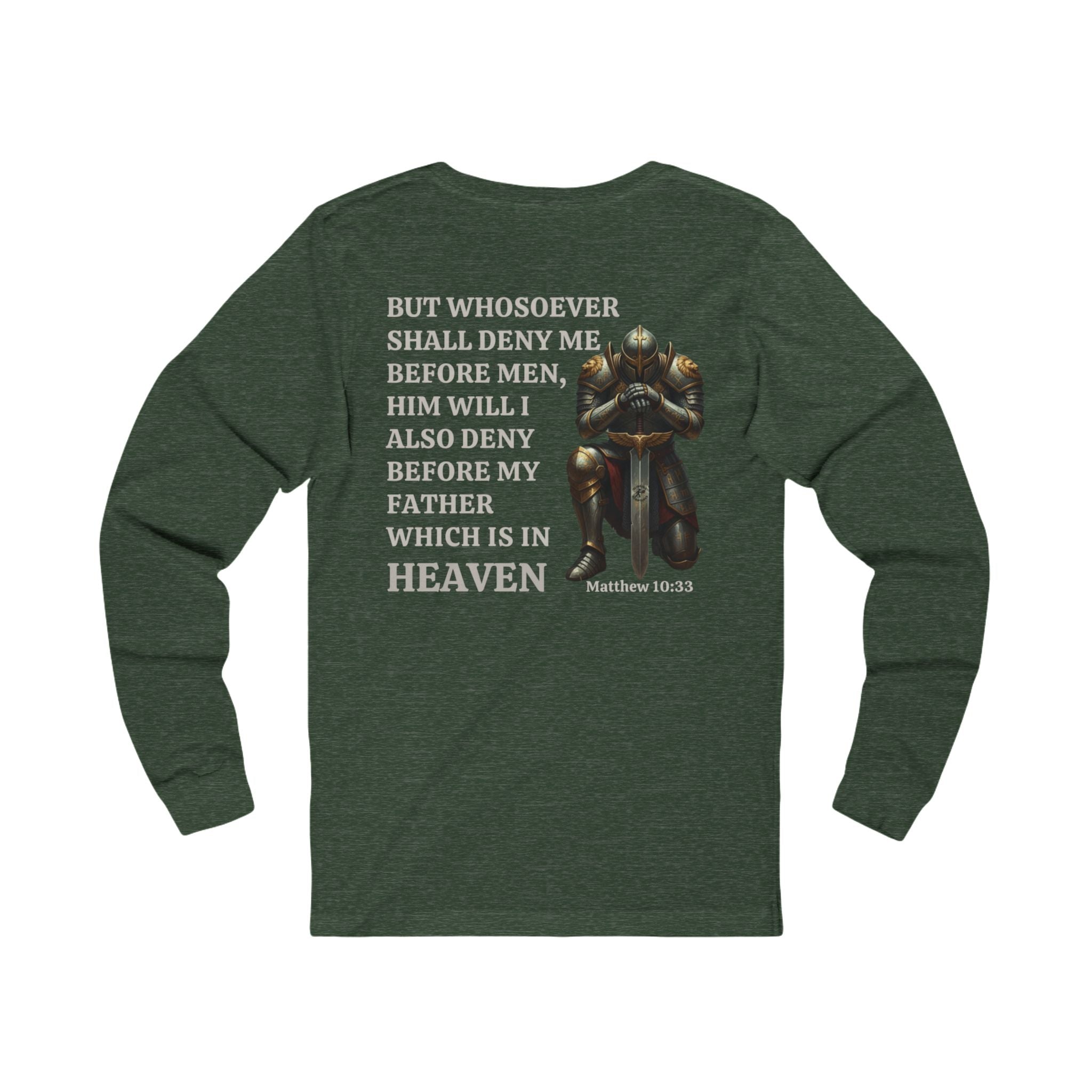 Stand for Christ — Matthew 10:33 | Warrior of Faith Unisex Jersey Long Sleeve Christian T-Shirt