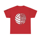Philippians 4:13 Volleyball Tee | Christian Sports Shirt | Unisex Heavy Cotton T-Shirt