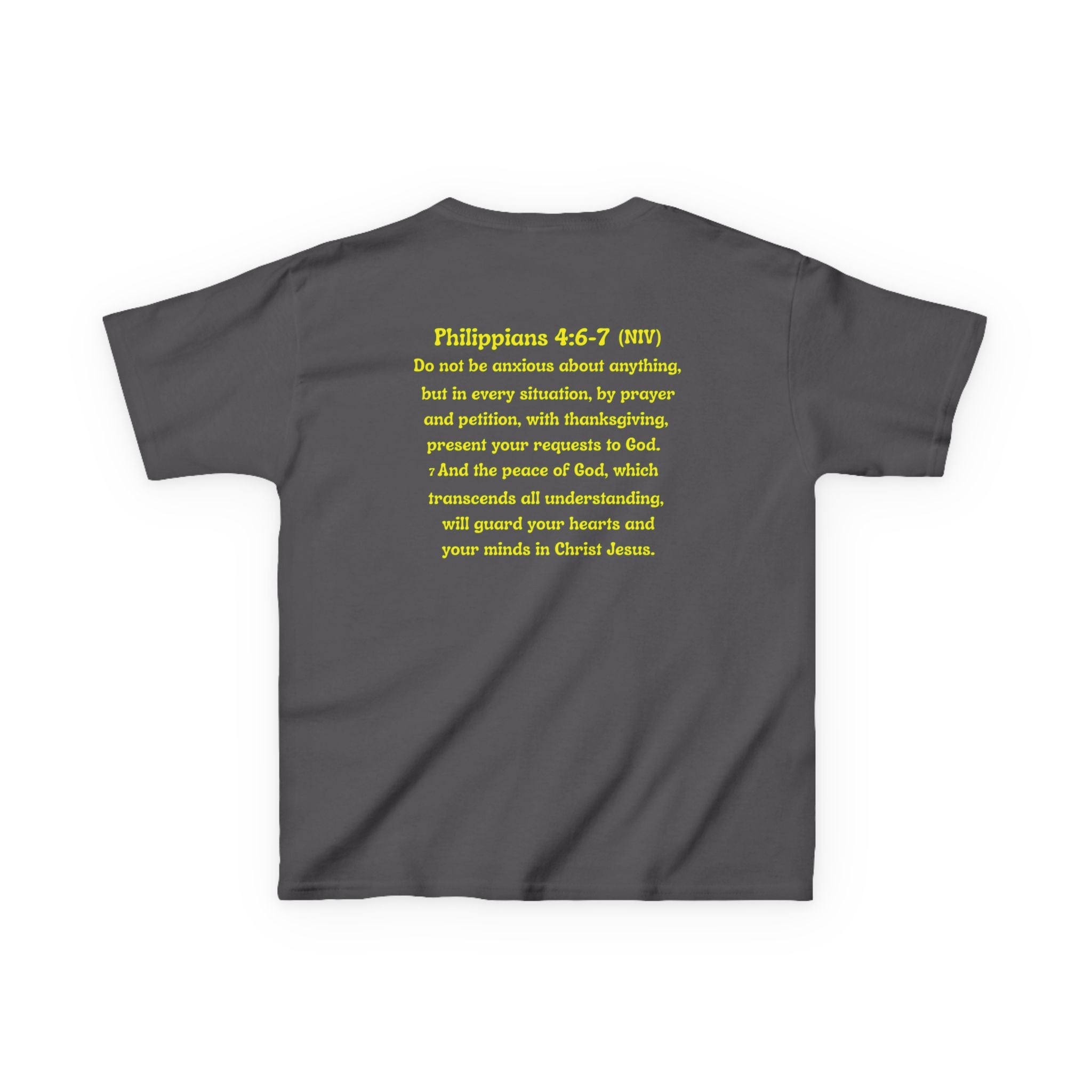 Don’t Worry, Be Happy Kids Tee | Philippians 4:6-7 Scripture Shirt